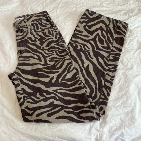 RSQ Zebra Striped Wide Leg High Waist Pants sz 24 - Picture 14 of 16